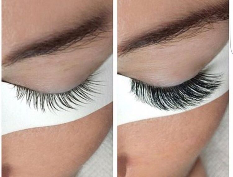before and after lash extensions