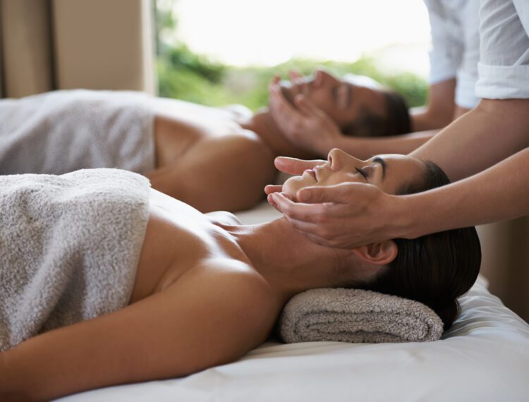 women getting spa treatments