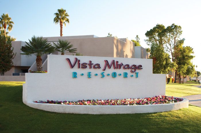 Vista Mirage Resort exterior signage