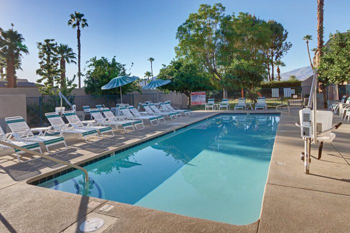 Vista Mirage Resort pool and lounge seating